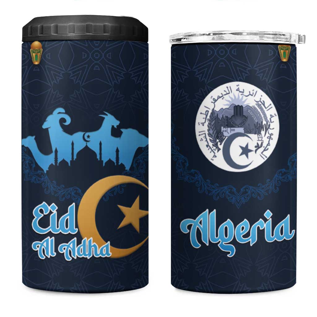 Algeria Happy Eid Mubarak 4 in 1 Can Cooler Tumbler Eid Al-Adha