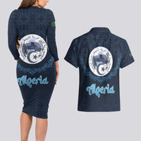 Algeria Happy Eid Mubarak Couples Matching Long Sleeve Bodycon Dress and Hawaiian Shirt Eid Al-Adha