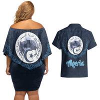 Algeria Happy Eid Mubarak Couples Matching Off Shoulder Short Dress and Hawaiian Shirt Eid Al-Adha