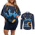 Algeria Happy Eid Mubarak Couples Matching Off Shoulder Short Dress and Long Sleeve Button Shirt Eid Al-Adha