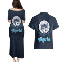 Algeria Happy Eid Mubarak Couples Matching Puletasi and Hawaiian Shirt Eid Al-Adha