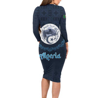 Algeria Happy Eid Mubarak Family Matching Long Sleeve Bodycon Dress and Hawaiian Shirt Eid Al-Adha