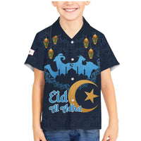 Algeria Happy Eid Mubarak Family Matching Mermaid Dress and Hawaiian Shirt Eid Al-Adha