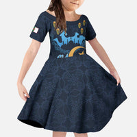 Algeria Happy Eid Mubarak Family Matching Off The Shoulder Long Sleeve Dress and Hawaiian Shirt Eid Al-Adha