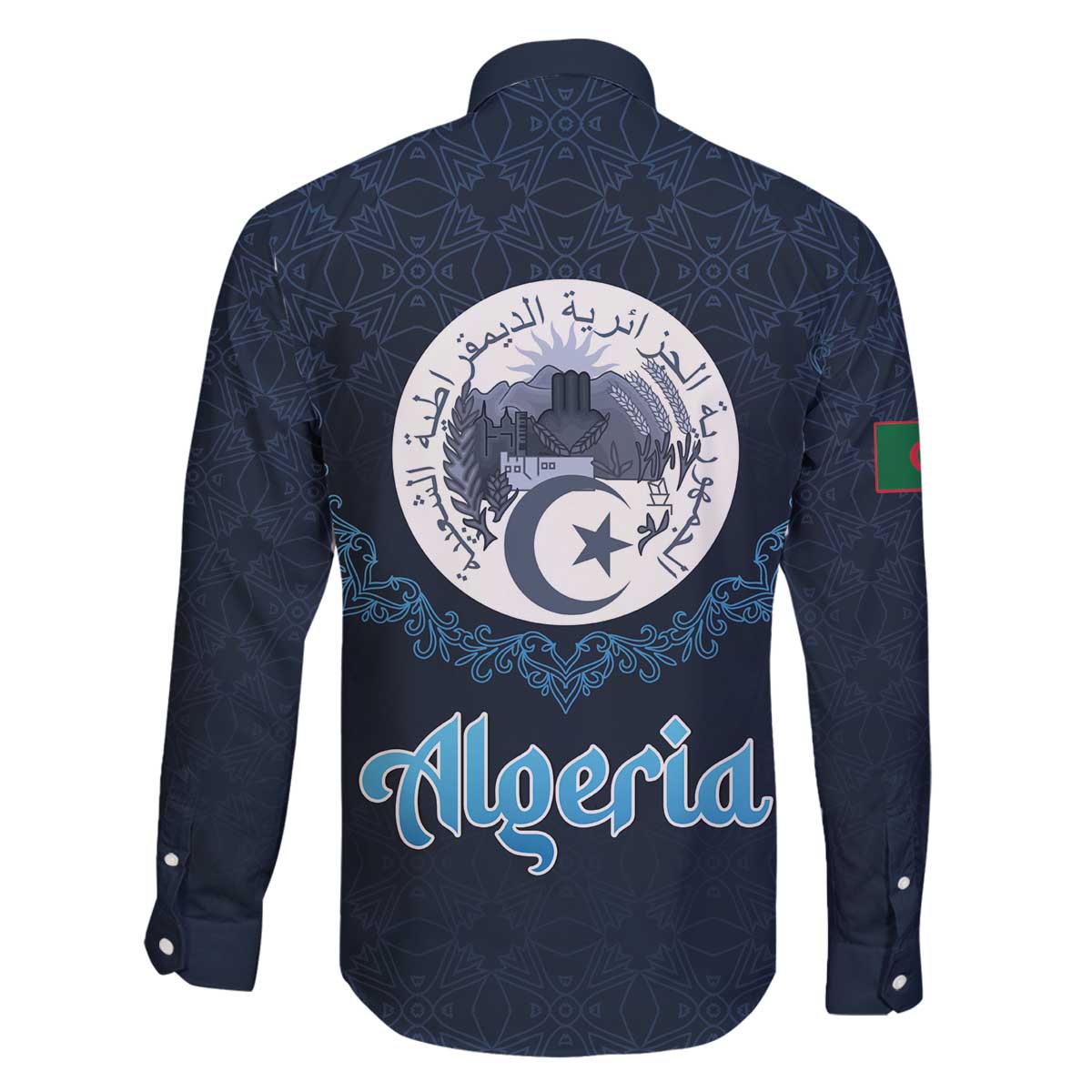 Algeria Happy Eid Mubarak Family Matching Off The Shoulder Long Sleeve Dress and Hawaiian Shirt Eid Al-Adha