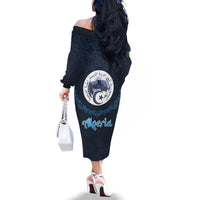 Algeria Happy Eid Mubarak Family Matching Off The Shoulder Long Sleeve Dress and Hawaiian Shirt Eid Al-Adha