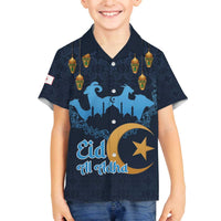Algeria Happy Eid Mubarak Family Matching Off The Shoulder Long Sleeve Dress and Hawaiian Shirt Eid Al-Adha