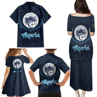 Algeria Happy Eid Mubarak Family Matching Puletasi and Hawaiian Shirt Eid Al-Adha