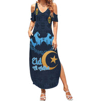 Algeria Happy Eid Mubarak Family Matching Summer Maxi Dress and Hawaiian Shirt Eid Al-Adha