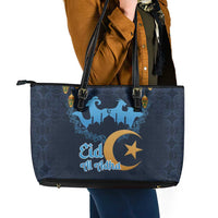Algeria Happy Eid Mubarak Leather Tote Bag Eid Al-Adha