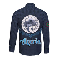 Algeria Happy Eid Mubarak Long Sleeve Button Shirt Eid Al-Adha