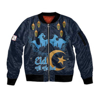 Algeria Happy Eid Mubarak Sleeve Zip Bomber Jacket Eid Al-Adha