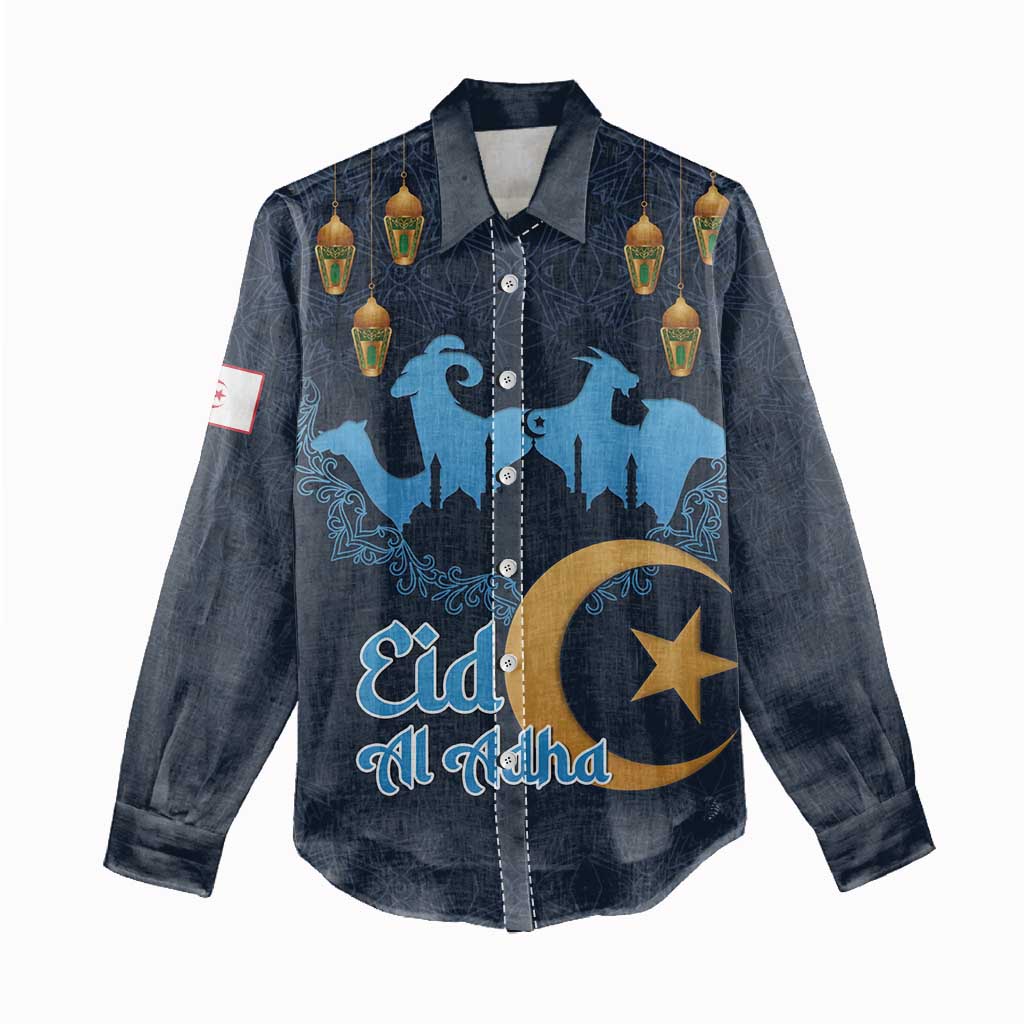 Algeria Happy Eid Mubarak Women Casual Shirt Eid Al-Adha