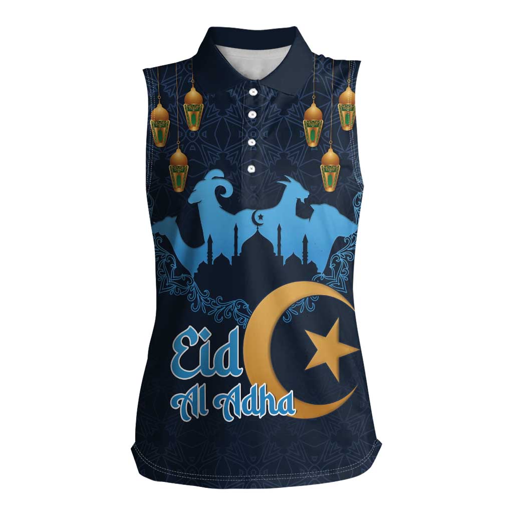 Algeria Happy Eid Mubarak Women Sleeveless Polo Shirt Eid Al-Adha