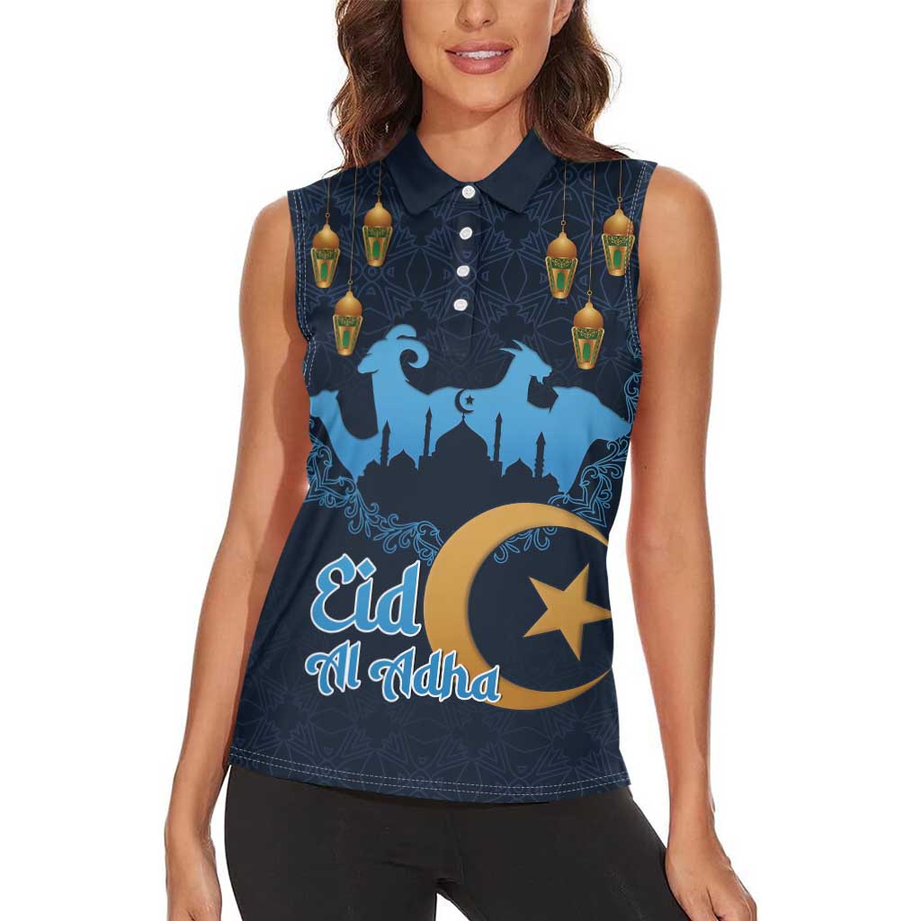 Algeria Happy Eid Mubarak Women Sleeveless Polo Shirt Eid Al-Adha