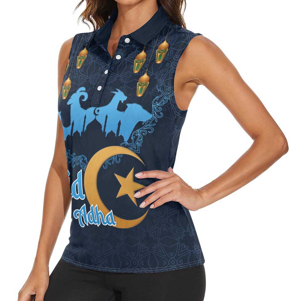 Algeria Happy Eid Mubarak Women Sleeveless Polo Shirt Eid Al-Adha