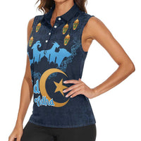 Algeria Happy Eid Mubarak Women Sleeveless Polo Shirt Eid Al-Adha
