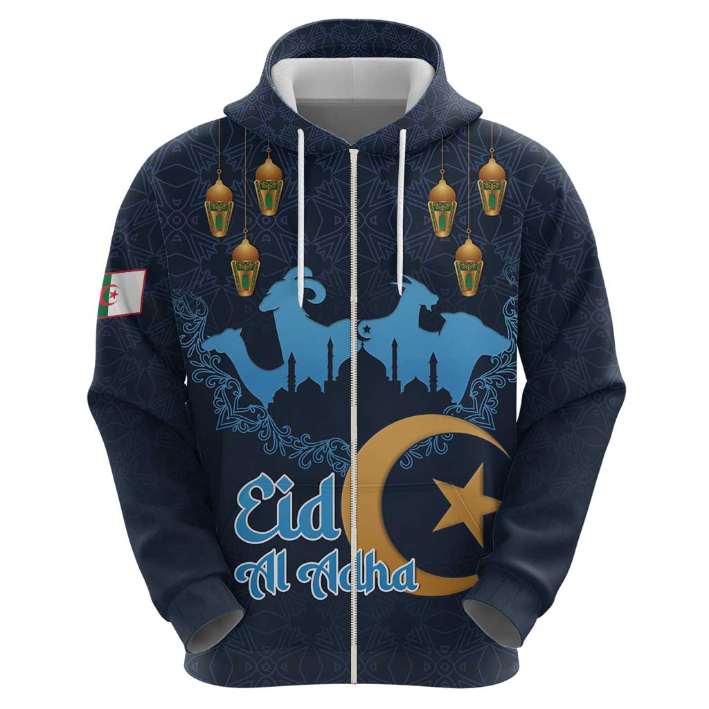Algeria Happy Eid Mubarak Zip Hoodie Eid Al-Adha