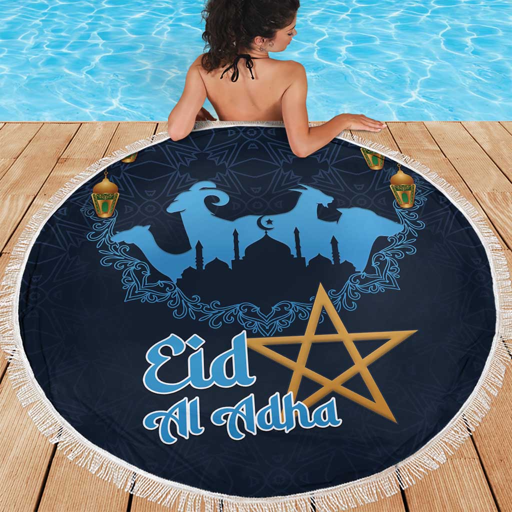 Morocco Happy Eid Mubarak Beach Blanket Eid Al-Adha
