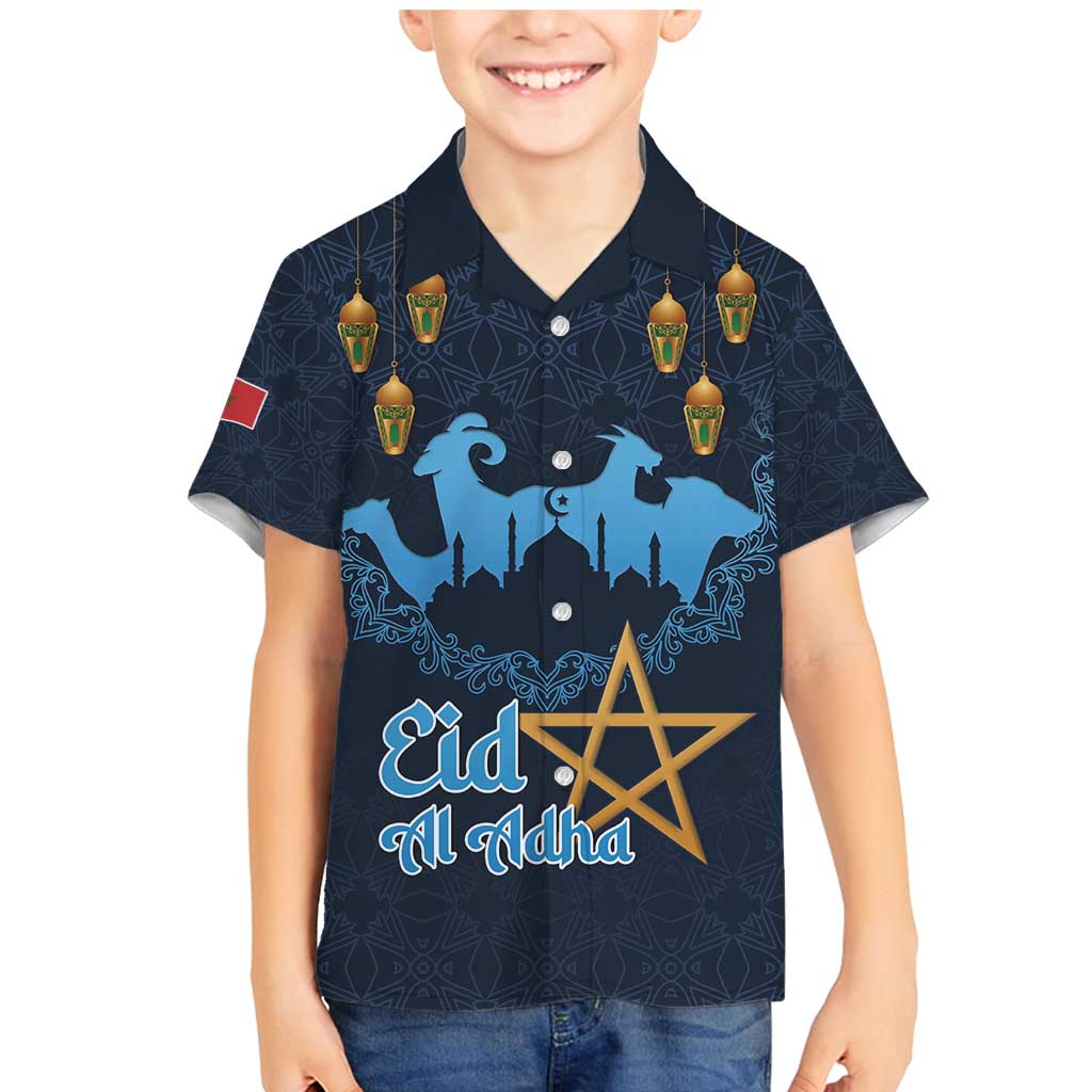 Morocco Happy Eid Mubarak Family Matching Mermaid Dress and Hawaiian Shirt Eid Al-Adha