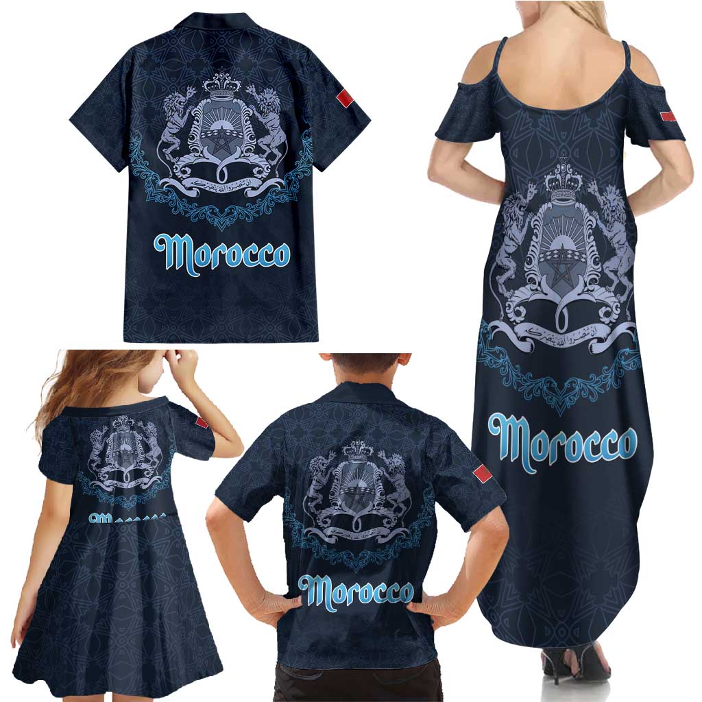 Morocco Happy Eid Mubarak Family Matching Summer Maxi Dress and Hawaiian Shirt Eid Al-Adha