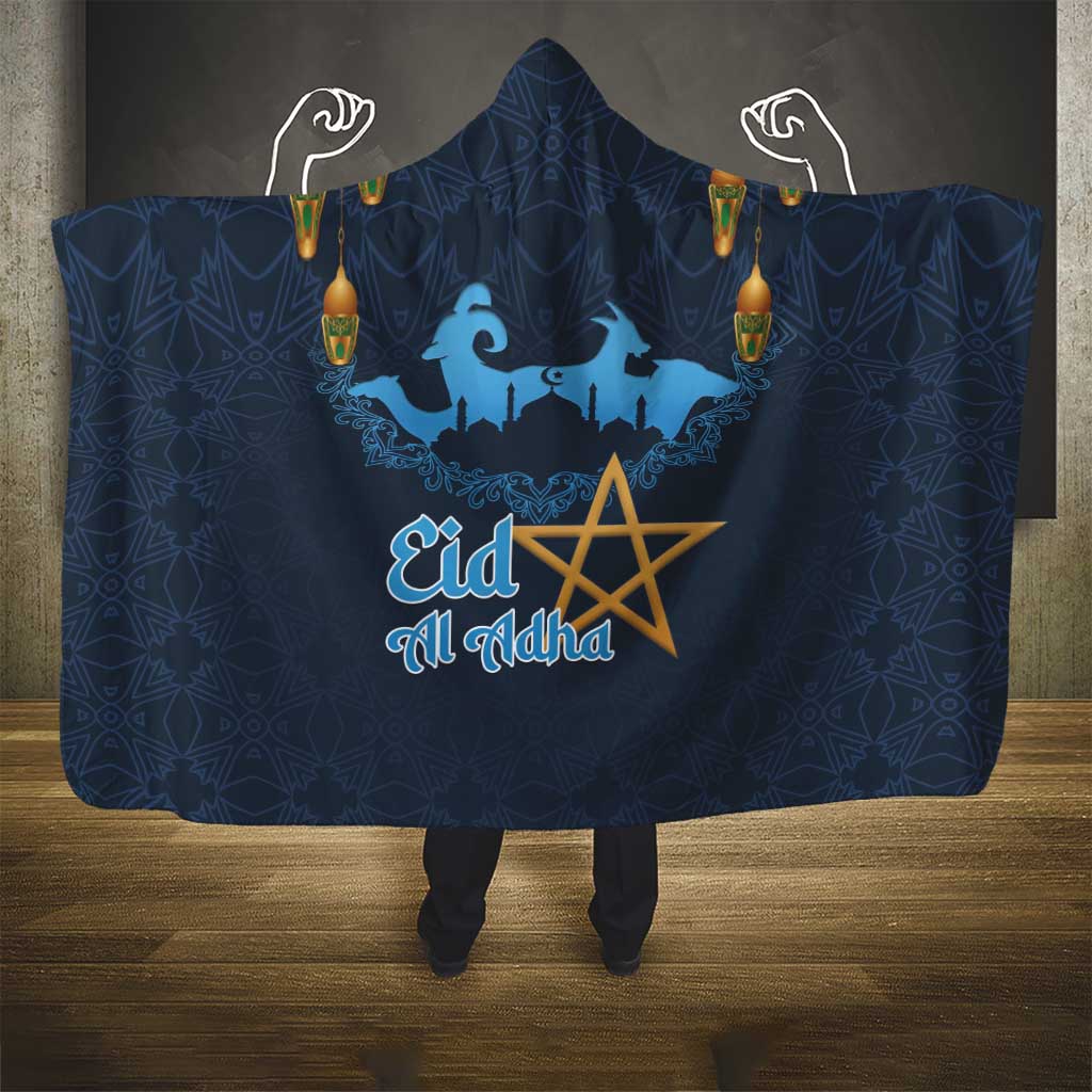 Morocco Happy Eid Mubarak Hooded Blanket Eid Al-Adha