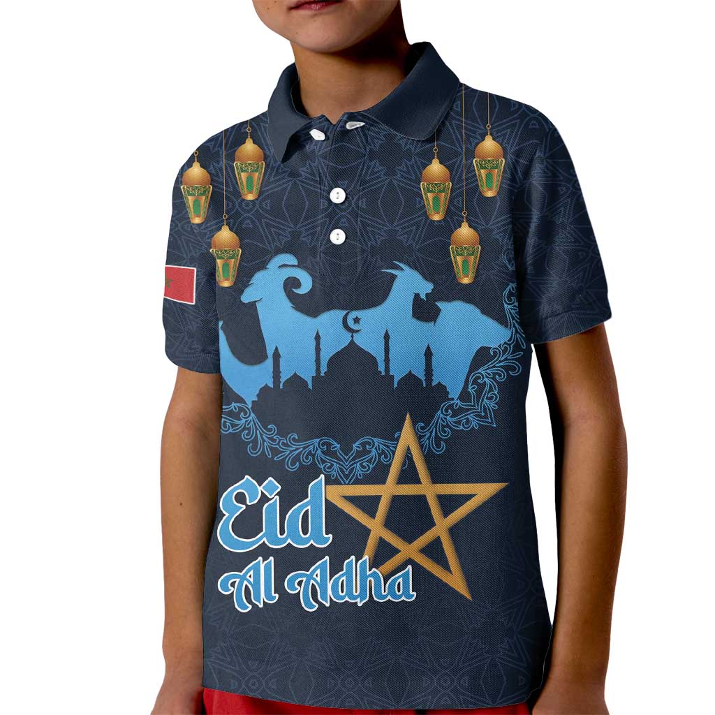Morocco Happy Eid Mubarak Kid Polo Shirt Eid Al-Adha