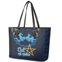 Morocco Happy Eid Mubarak Leather Tote Bag Eid Al-Adha