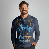 Morocco Happy Eid Mubarak Long Sleeve Polo Shirt Eid Al-Adha