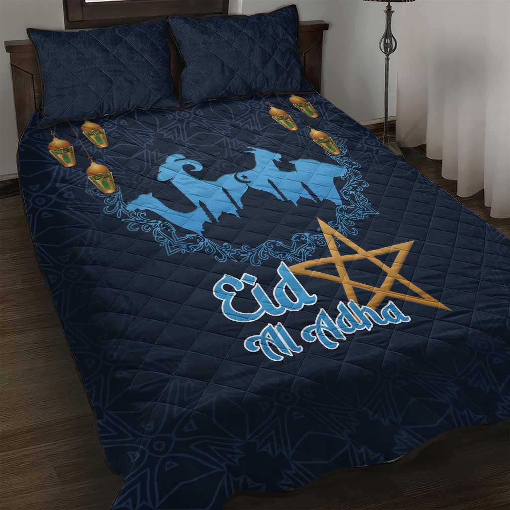 Morocco Happy Eid Mubarak Quilt Bed Set Eid Al-Adha