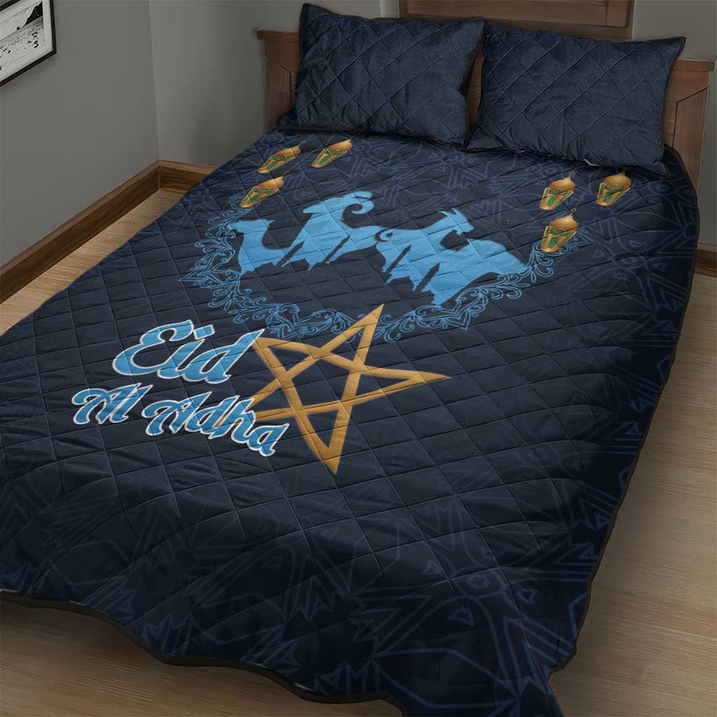 Morocco Happy Eid Mubarak Quilt Bed Set Eid Al-Adha