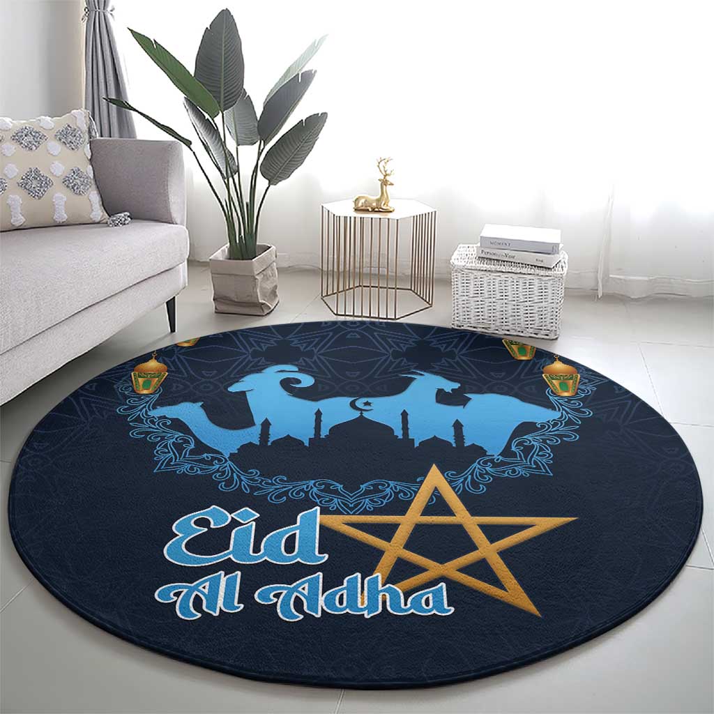 Morocco Happy Eid Mubarak Round Carpet Eid Al-Adha