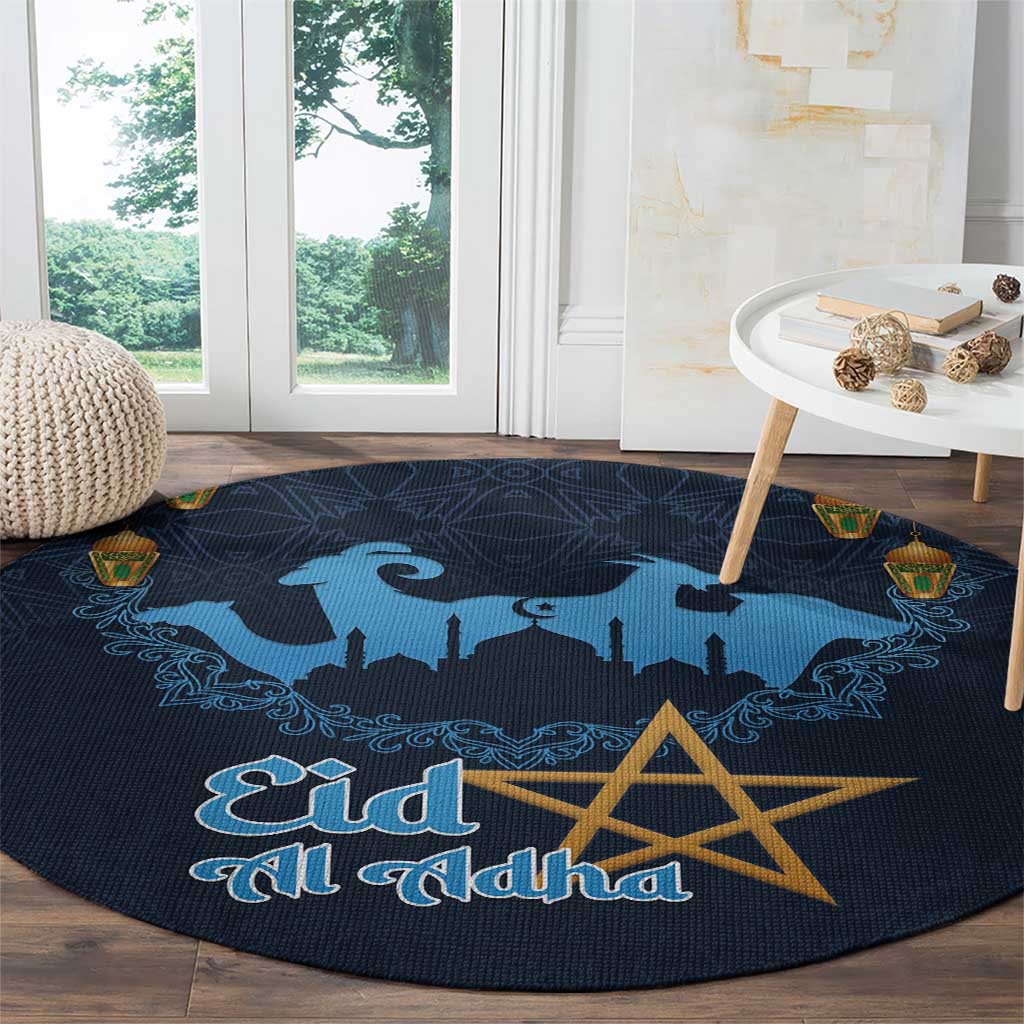 Morocco Happy Eid Mubarak Round Carpet Eid Al-Adha