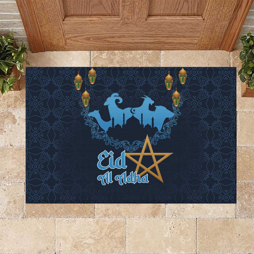 Morocco Happy Eid Mubarak Rubber Doormat Eid Al-Adha