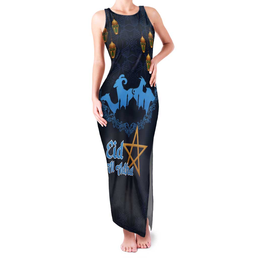 Morocco Happy Eid Mubarak Tank Maxi Dress Eid Al-Adha