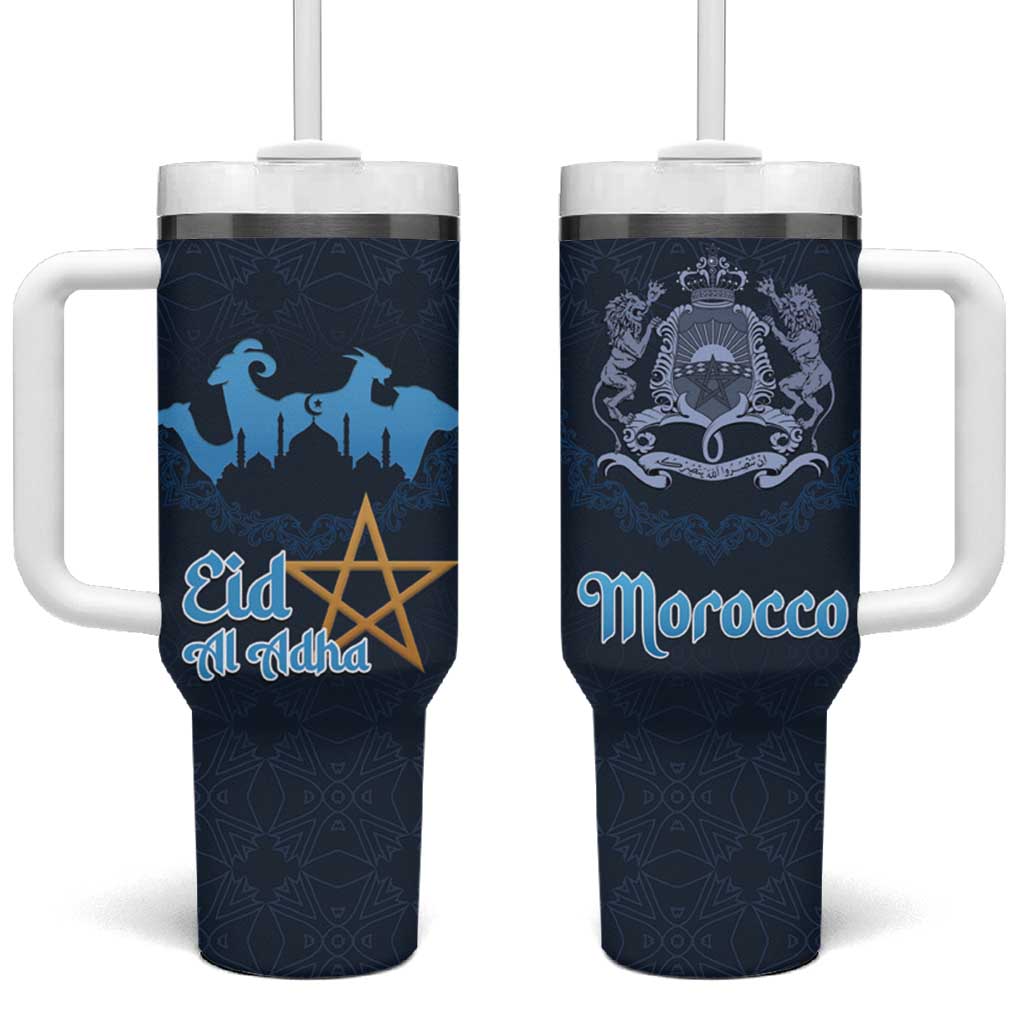 Morocco Happy Eid Mubarak Tumbler With Handle Eid Al-Adha