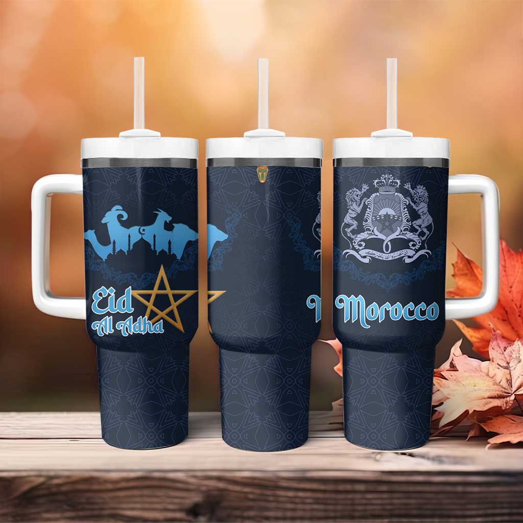Morocco Happy Eid Mubarak Tumbler With Handle Eid Al-Adha