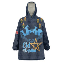 Morocco Happy Eid Mubarak Wearable Blanket Hoodie Eid Al-Adha