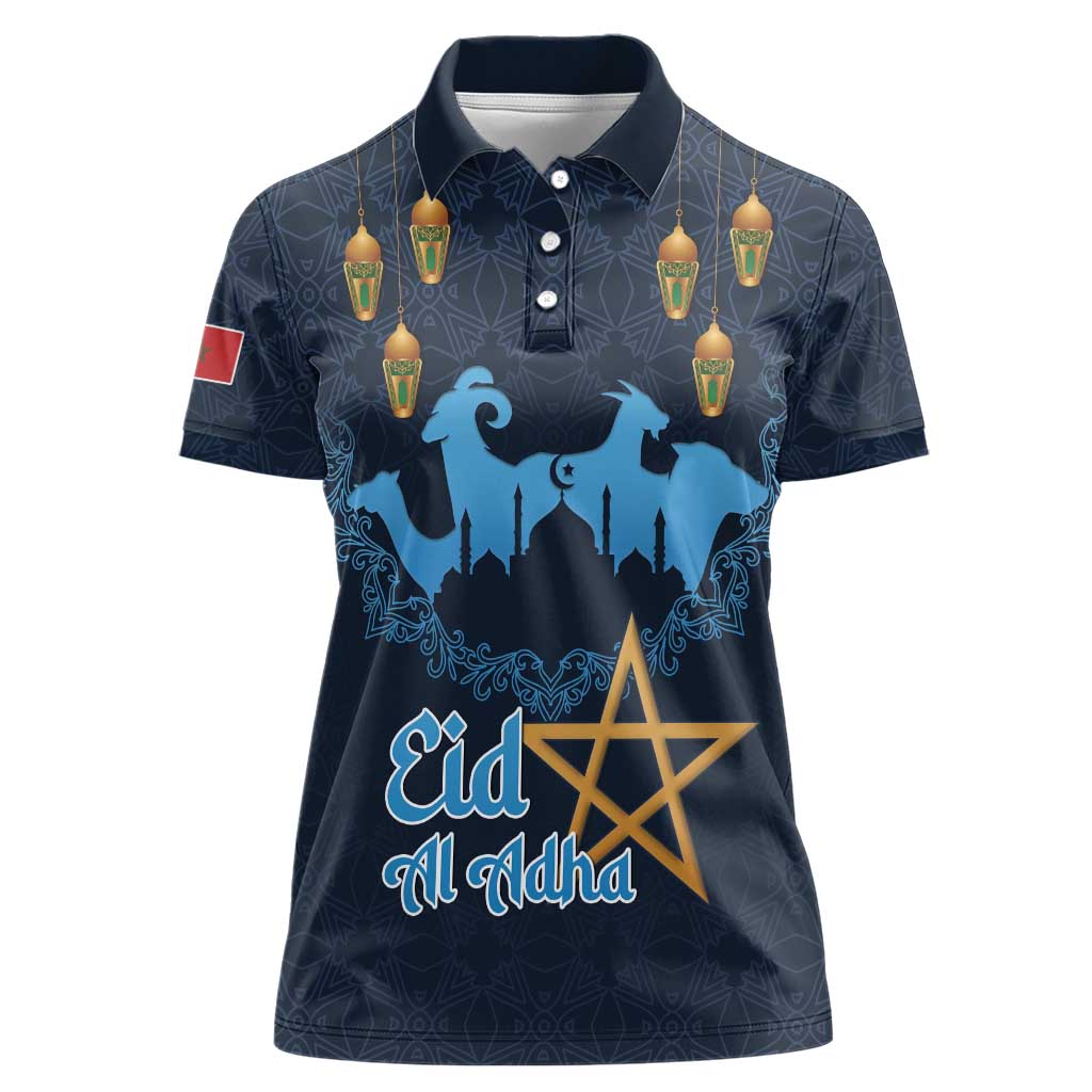 Morocco Happy Eid Mubarak Women Polo Shirt Eid Al-Adha