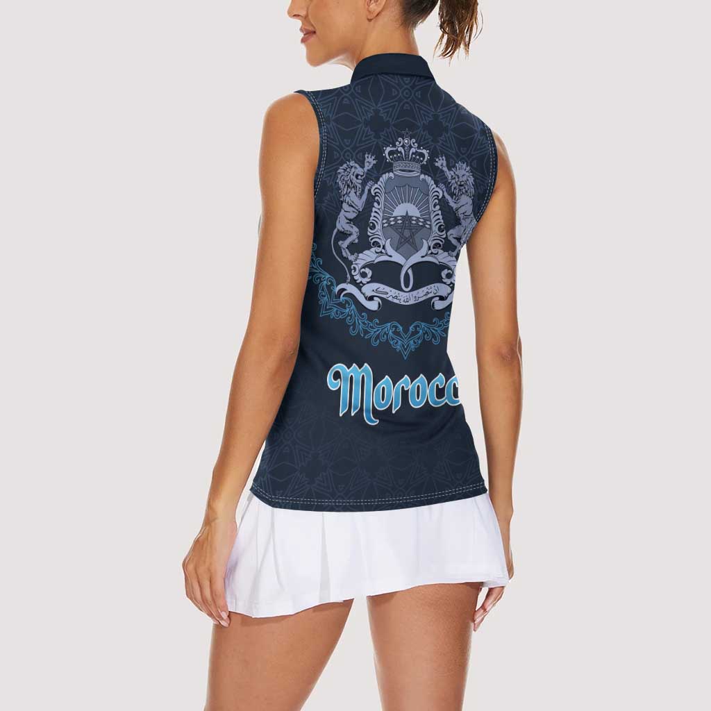 Morocco Happy Eid Mubarak Women Sleeveless Polo Shirt Eid Al-Adha