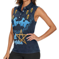 Morocco Happy Eid Mubarak Women Sleeveless Polo Shirt Eid Al-Adha