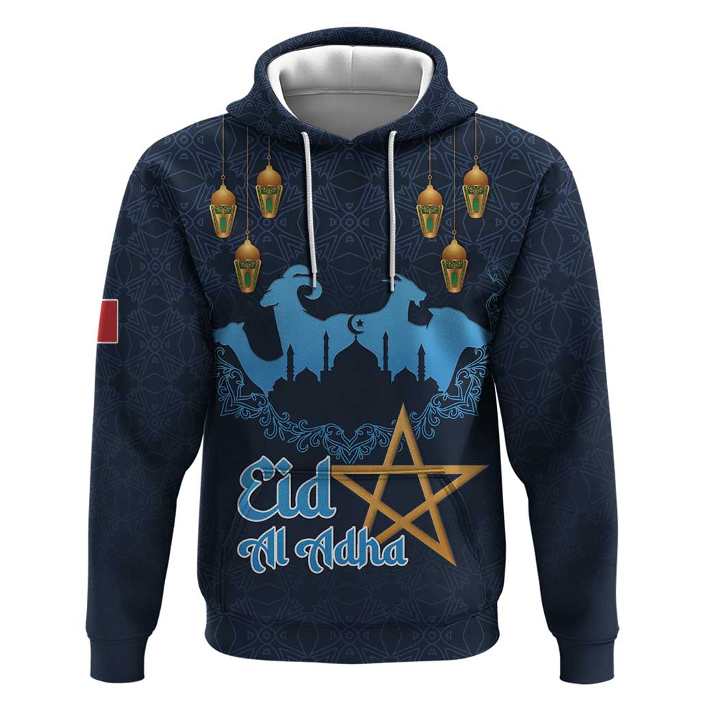 Morocco Happy Eid Mubarak Zip Hoodie Eid Al-Adha