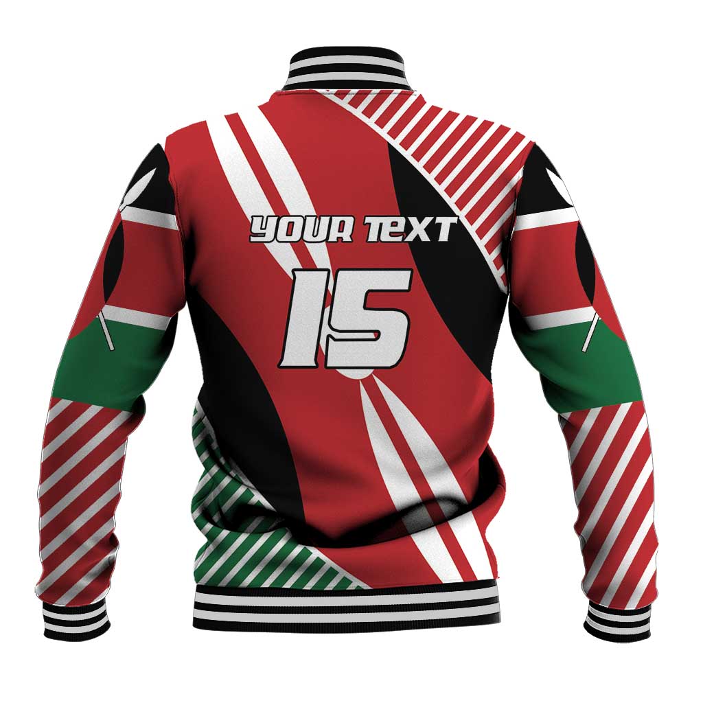 Custom Kenya Rugby Baseball Jacket Flag Style - Wonder Print Shop