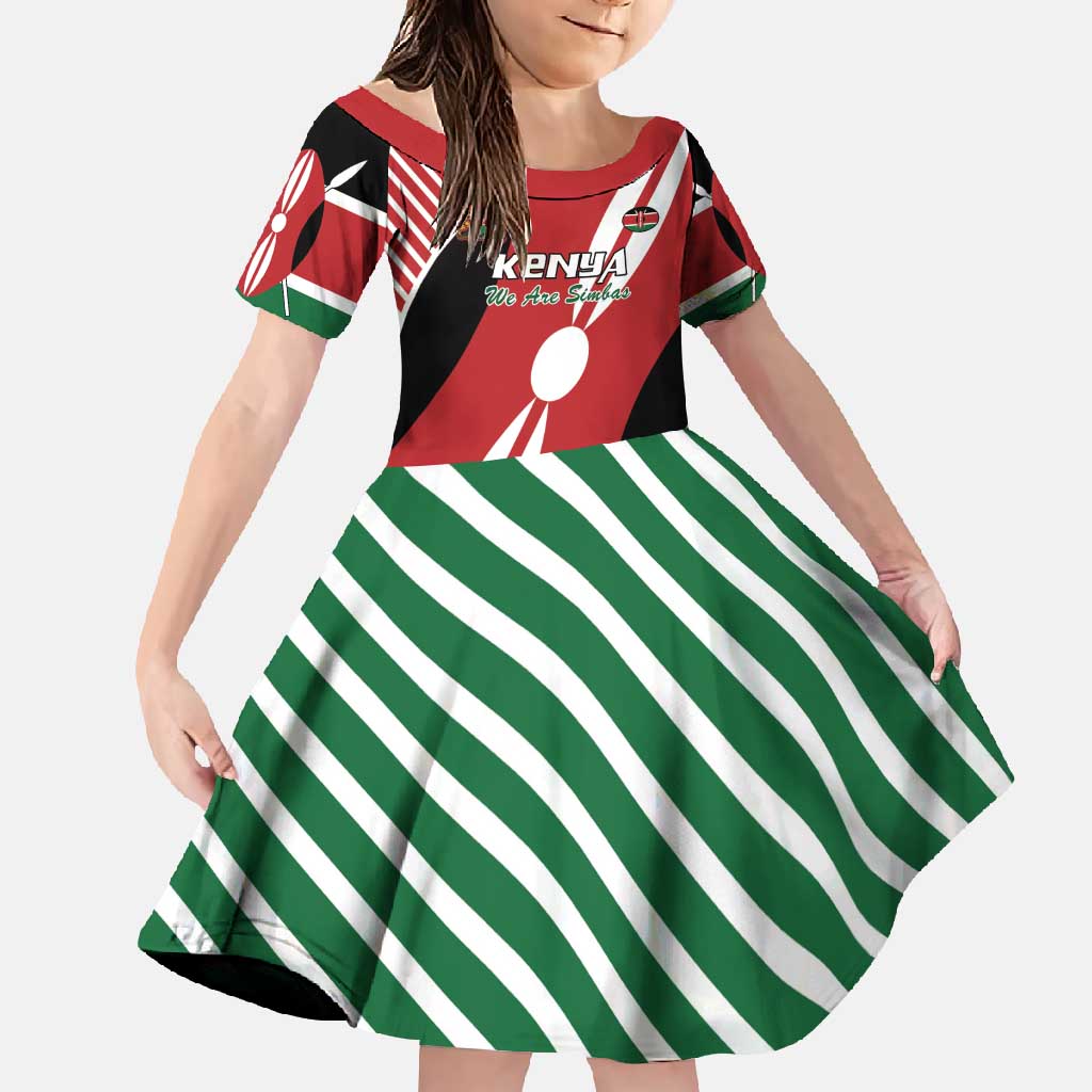 Custom Kenya Rugby Family Matching Long Sleeve Bodycon Dress and Hawaiian Shirt Flag Style - Wonder Print Shop