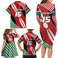 Custom Kenya Rugby Family Matching Long Sleeve Bodycon Dress and Hawaiian Shirt Flag Style - Wonder Print Shop