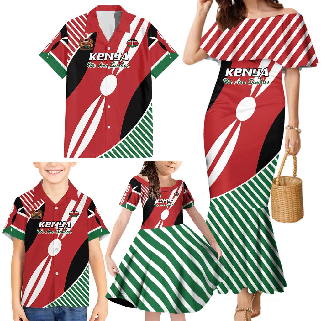 Custom Kenya Rugby Family Matching Mermaid Dress and Hawaiian Shirt Flag Style - Wonder Print Shop