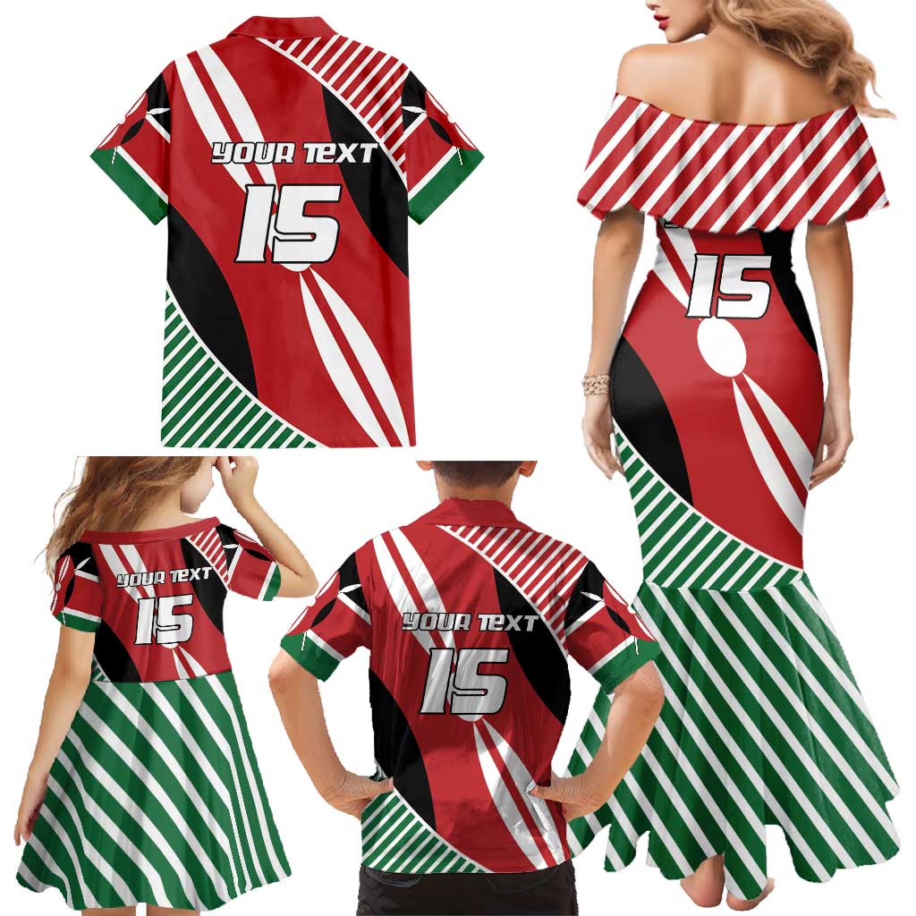 Custom Kenya Rugby Family Matching Mermaid Dress and Hawaiian Shirt Flag Style - Wonder Print Shop