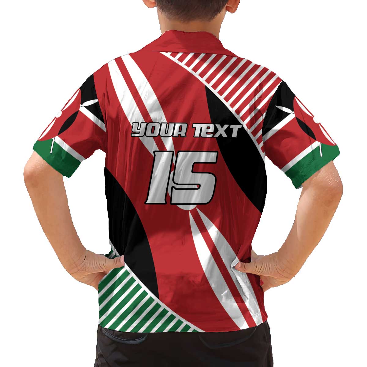 Custom Kenya Rugby Family Matching Off The Shoulder Long Sleeve Dress and Hawaiian Shirt Flag Style - Wonder Print Shop