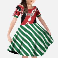 Custom Kenya Rugby Family Matching Off The Shoulder Long Sleeve Dress and Hawaiian Shirt Flag Style - Wonder Print Shop