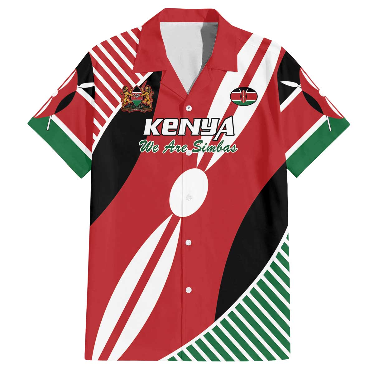 Custom Kenya Rugby Family Matching Off The Shoulder Long Sleeve Dress and Hawaiian Shirt Flag Style - Wonder Print Shop